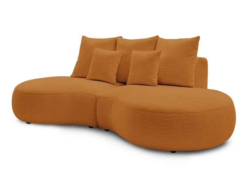 3er Sofa BOBOCHIC SAINT-GERMAIN Boucle-Stoff gelb