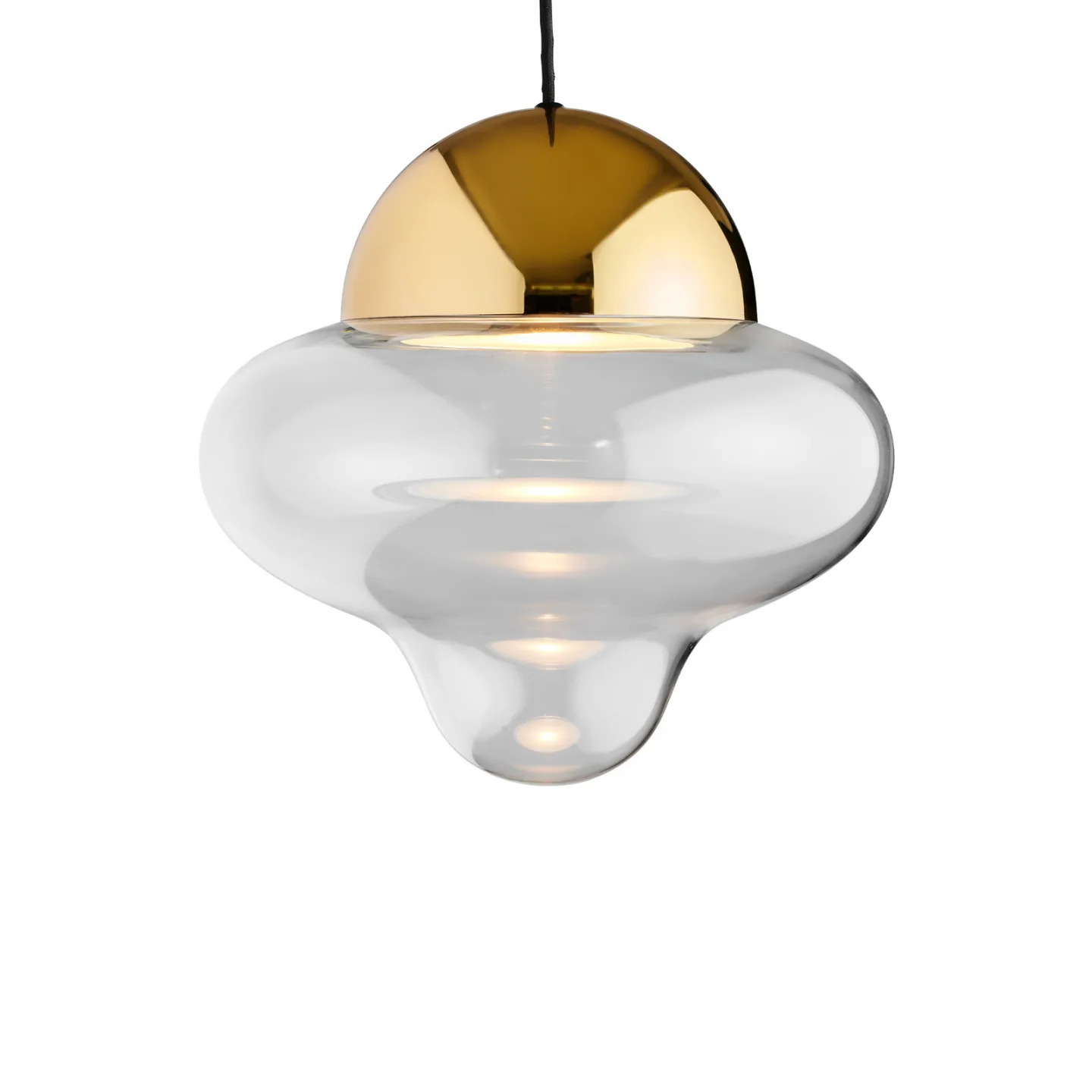 Nutty XL pendellampa Clear/Gold - DESIGN BY US - Vardagsrum - Glas - Med en ljuskälla
