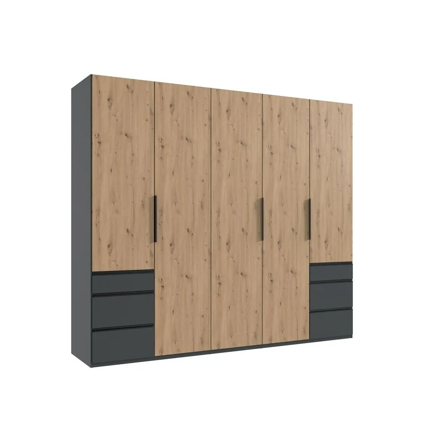 Kleiderschrank Sanko graphit/Eiche Nachbildung Holzwerkstoff B 250 cm