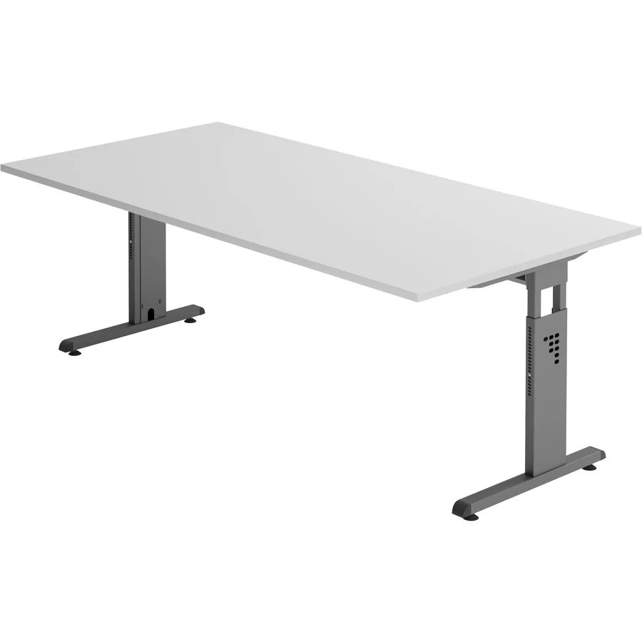 Schreibtisch Office Grau Holz 200 cm - Material: Holzwerkstoff
