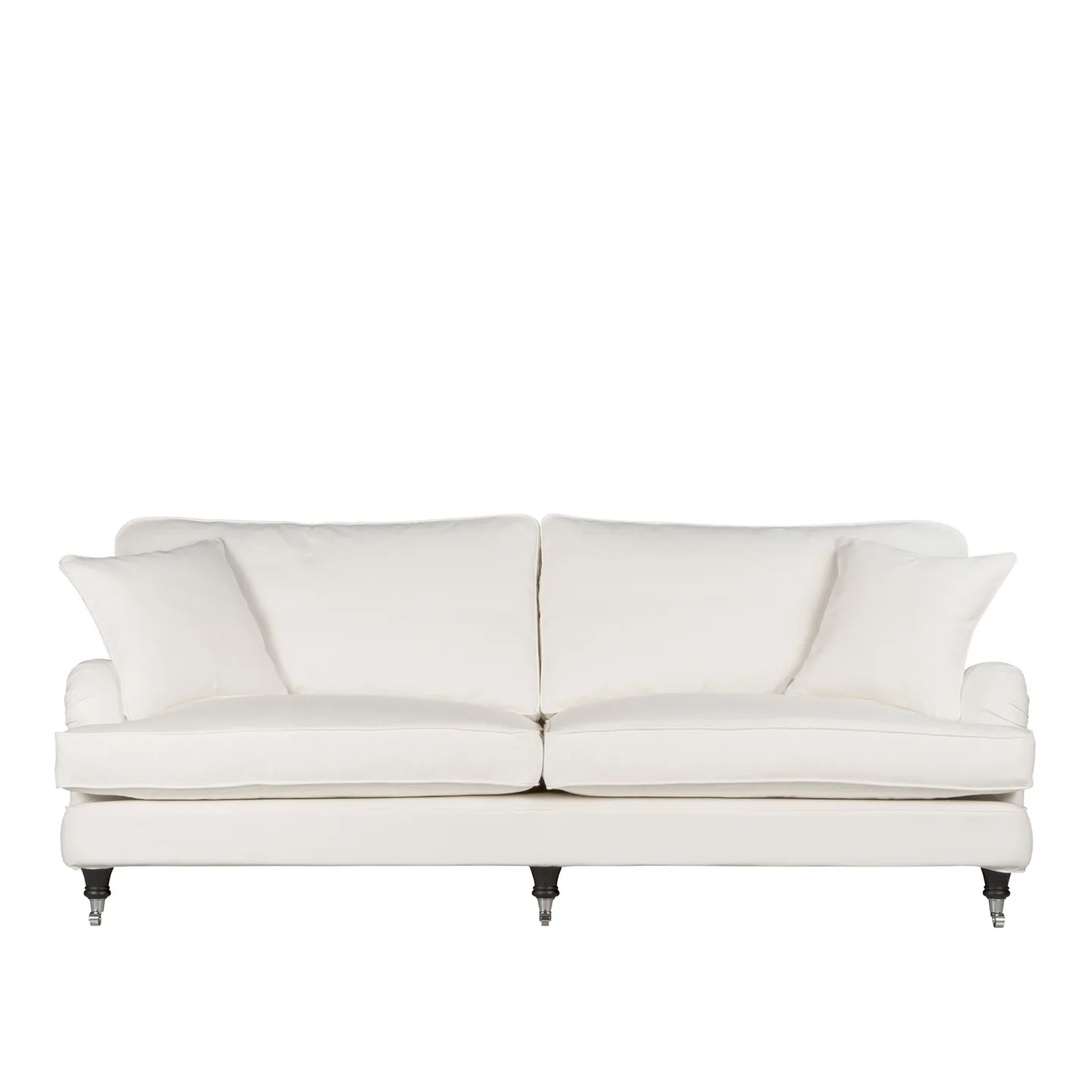 Englesson - Howard 3-Seater Medium Straight Loose Cover 220L X 95D X 85H, PG 2 Geneva Chalk 2854/73 - Soffor - Vit - Dun/Metall/Trä/Textilmaterial/Syntetiskt