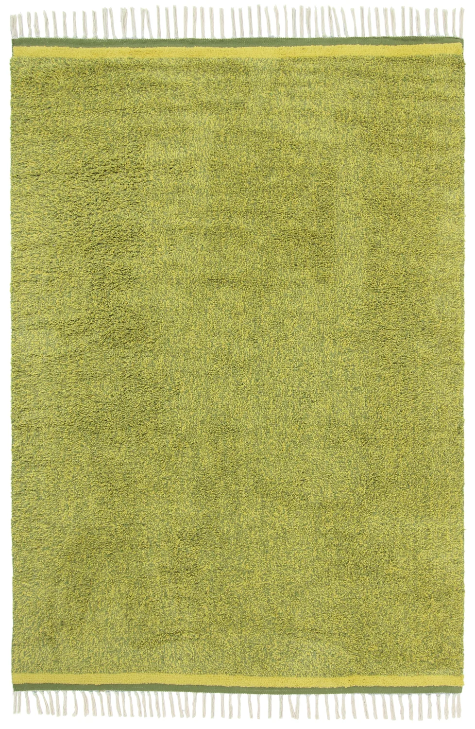 Ryetepper - Celina Natural Cotton Shaggy (grønn/gul) (Størrelse: 160 x 230 cm)