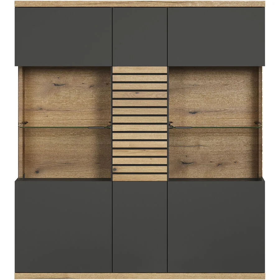 Highboard Norris anthrazit MDF B 131 H 147 cm