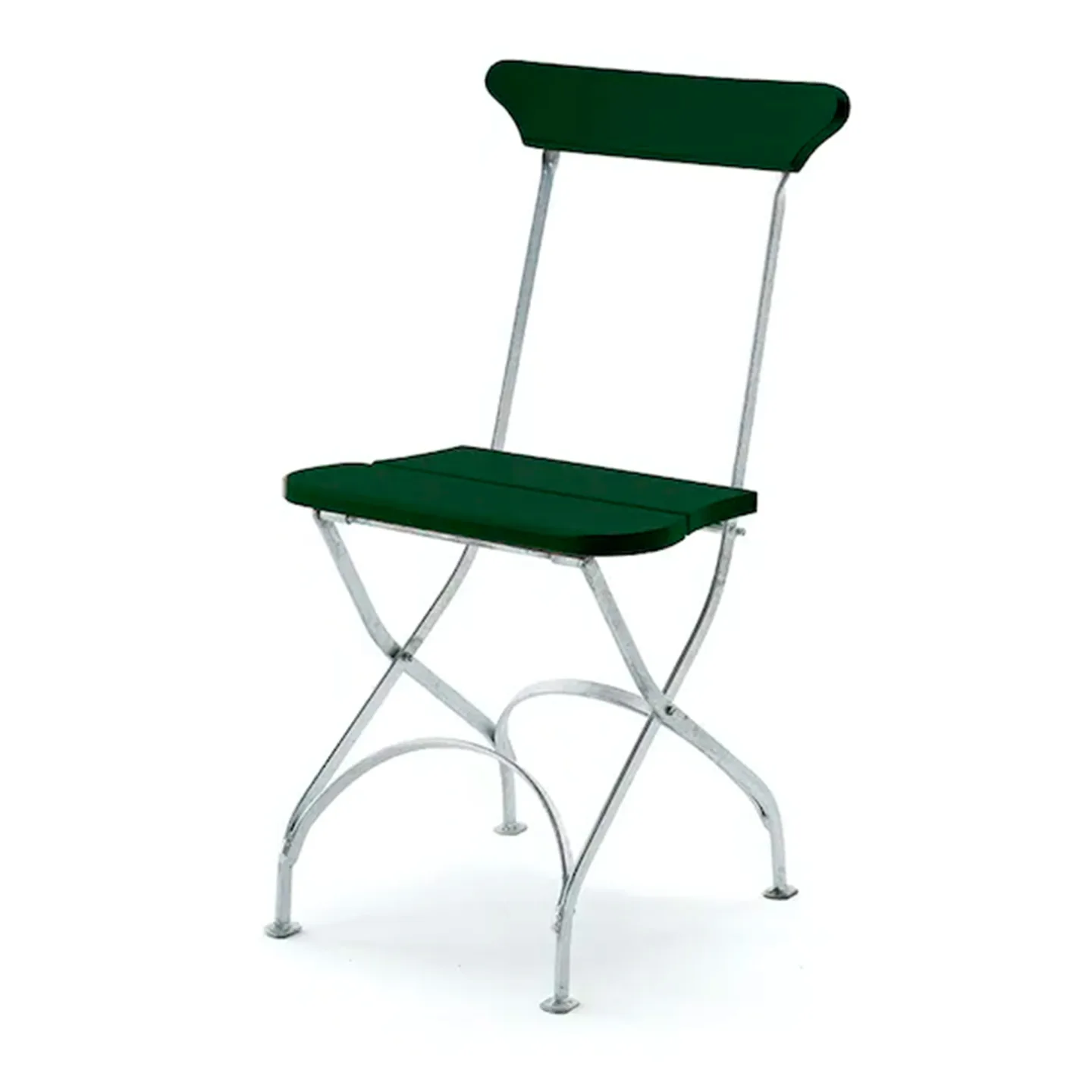 Byarums Bruk - Stol Classic No.2 - Grönlackerad Furu/Varmgalvainserad Aluminium - Matstolar utomhus