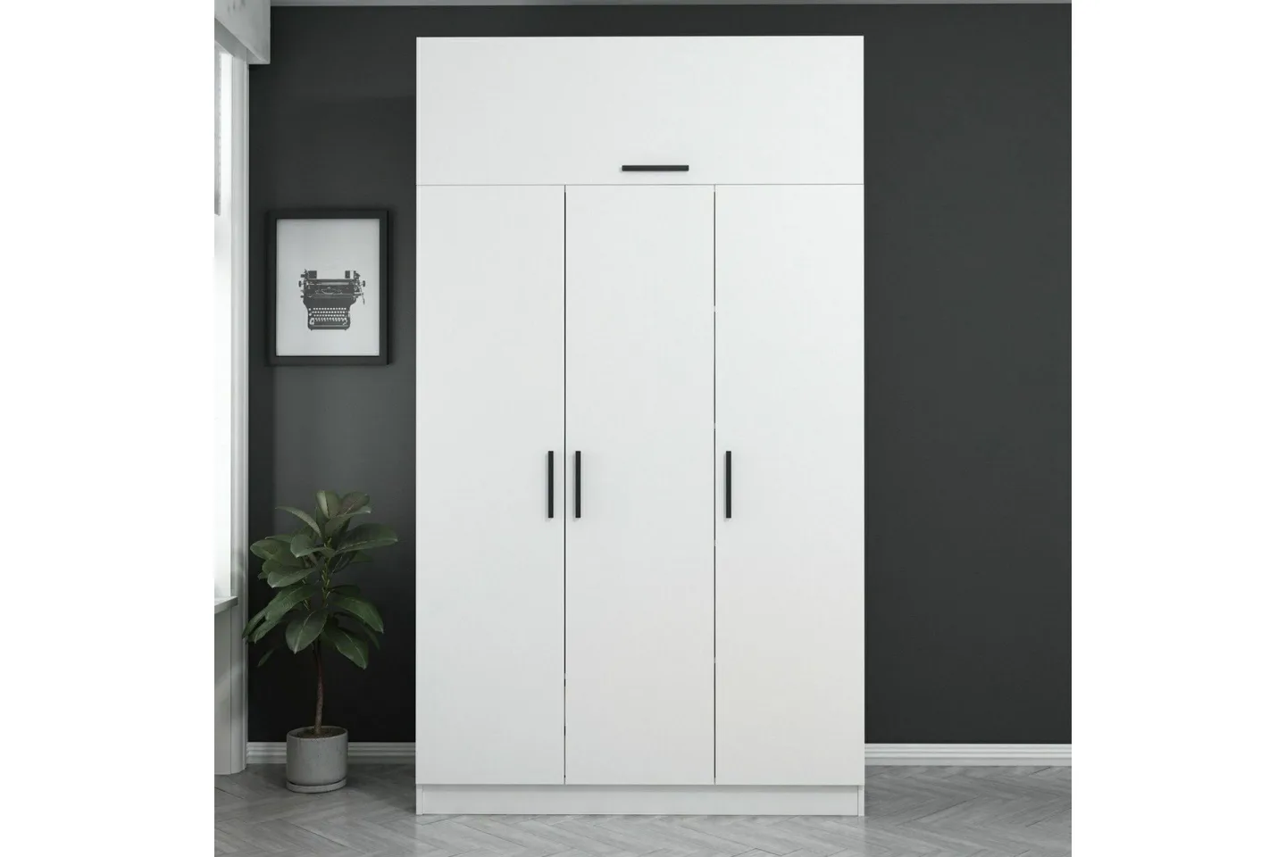 Fruitland Garderob 135 cm - Vit