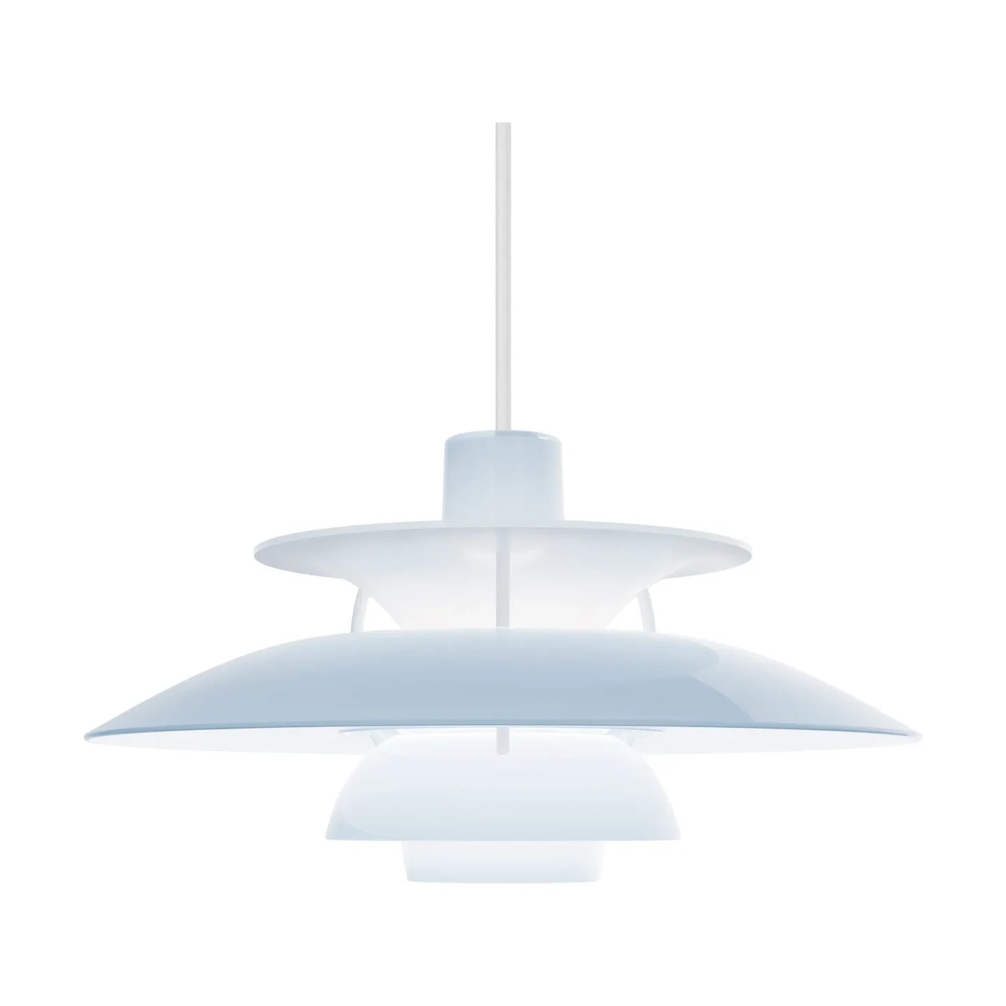 Louis Poulsen PH 5 Pendelleuchte Ø320, Opal pale blue