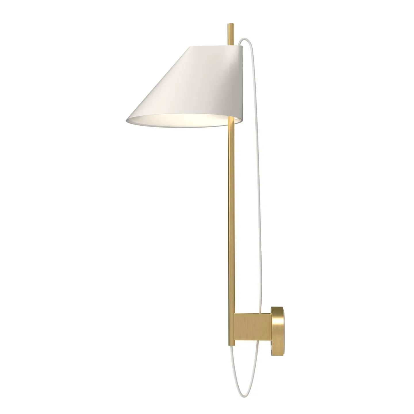 Yuh Wandleuchte Weiß/Messing - Louis Poulsen Yuh Brass - Wohnzimmer - Design - Metall - Einflammig