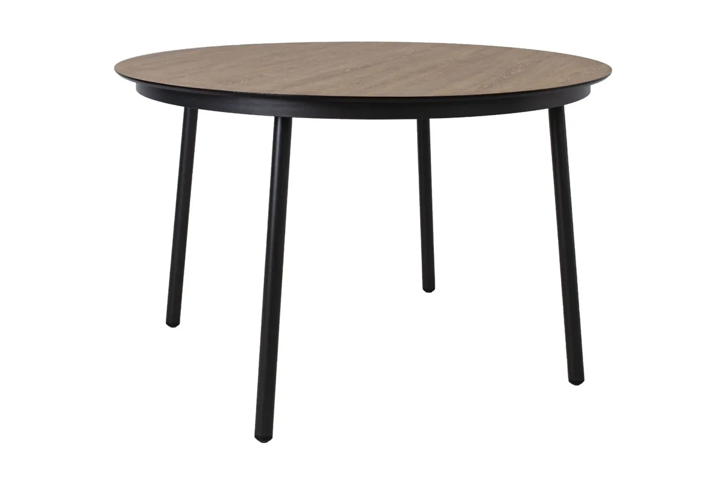 Helsinki Runt Matbord Utomhus 120 cm Aluminium Trä - Svart/Brun
