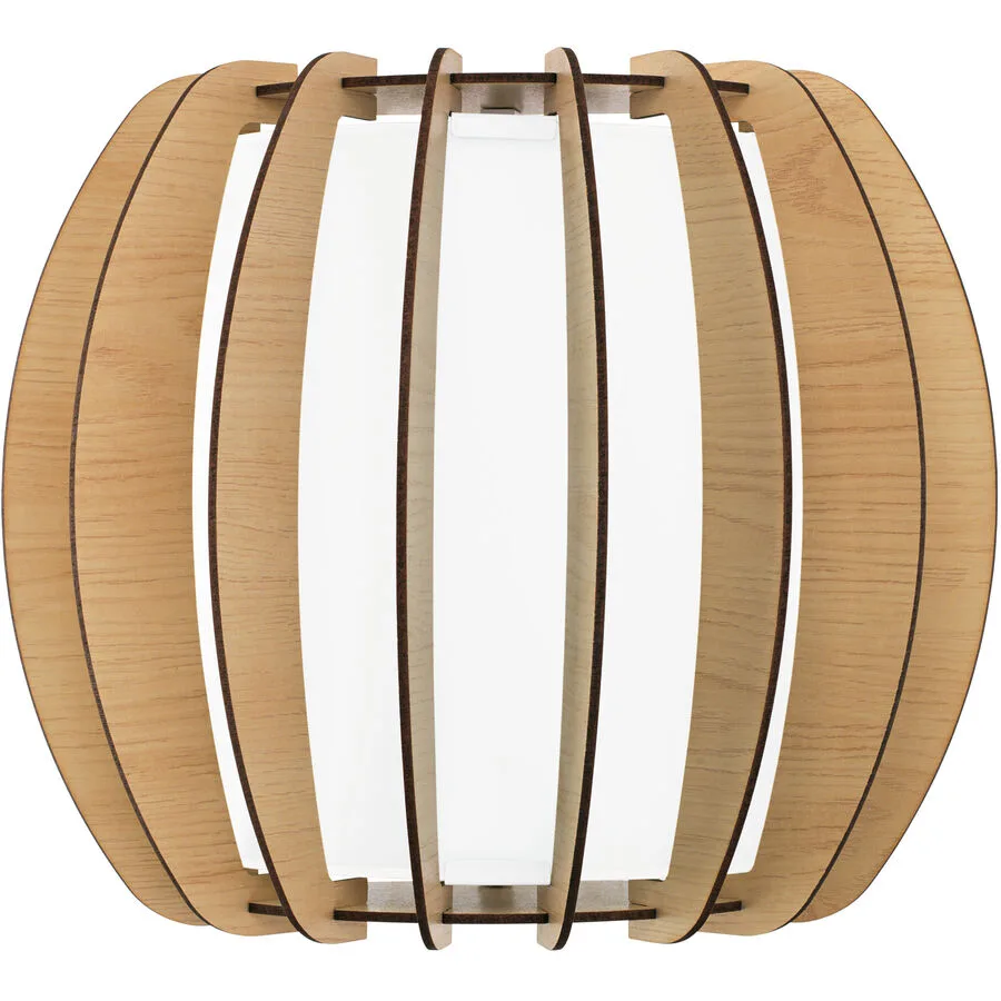Wandlampe Stellato 1 Weiss Stahl/Holz 29 cm 25 cm - Farbe: Ahorn/weiss - Material: Holz/Stahl