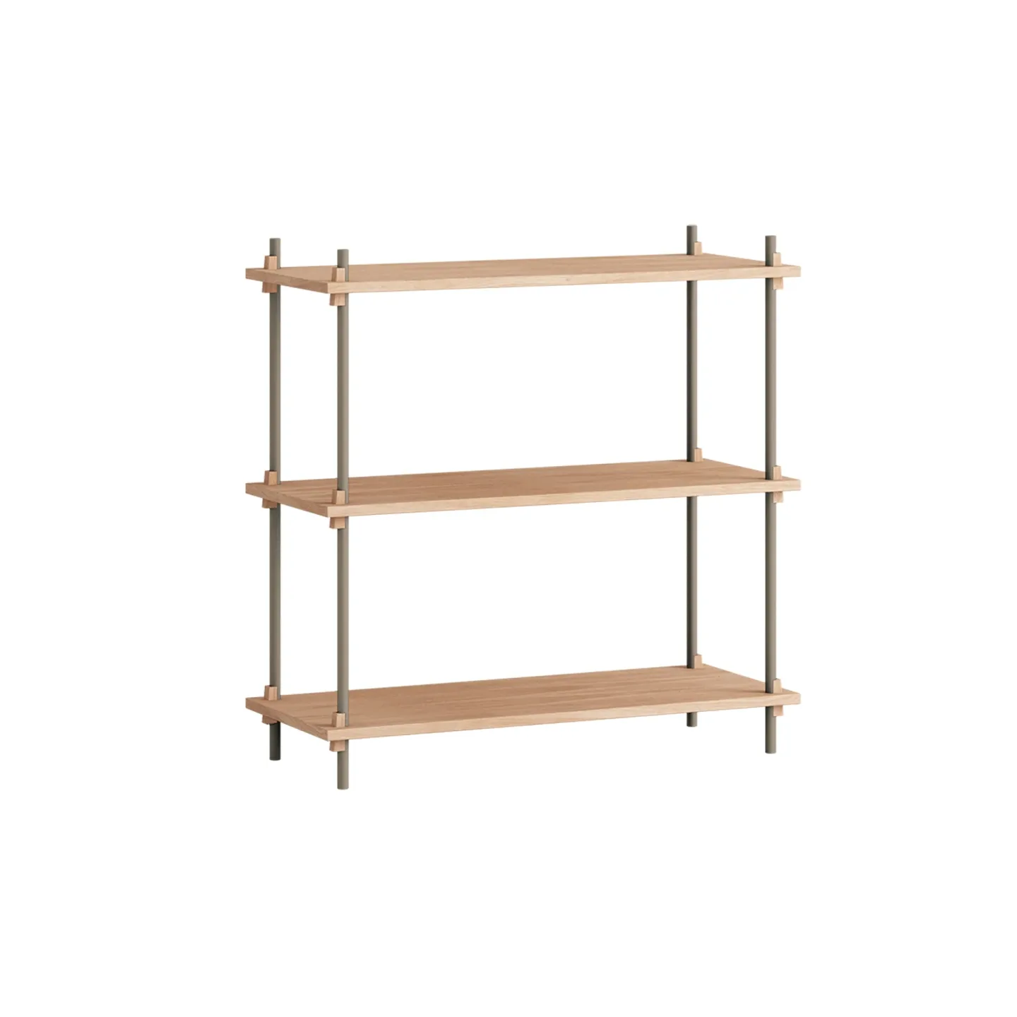 MOEBE Shelving System Classic Regal Eiche-warm grey, 86x85x35 cm, S.85.1.A