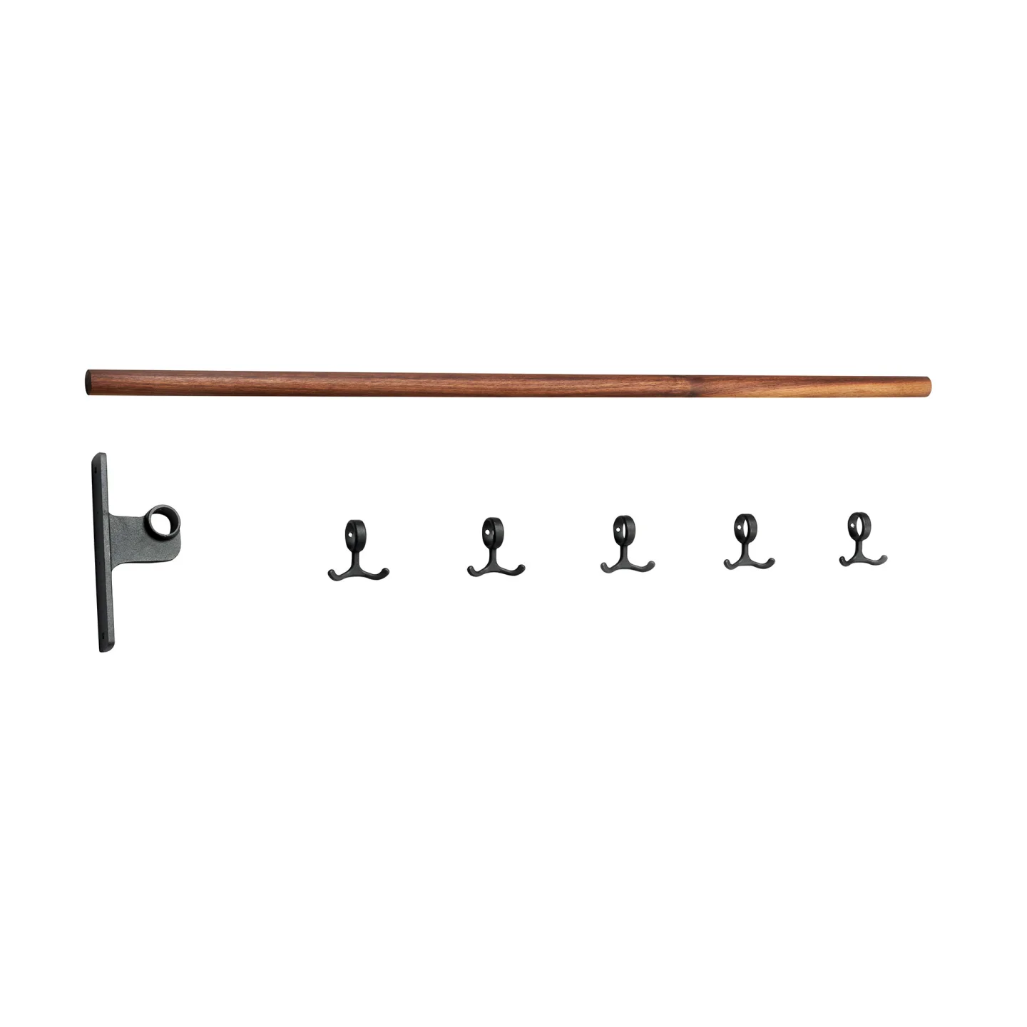 Essem Design - Nostalgi Kroklist Påbyggnad Valnöt/Svart, 100 cm - Klädhängare - Gunnar Bolin - Svart