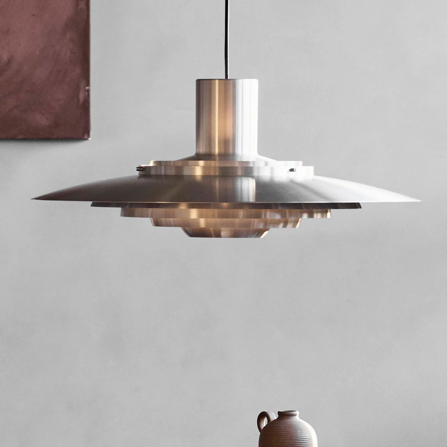 P376 pendellampe KF2 Aluminium - &Tradition P376 KF2 - Stue - Design - Metall - Med en lyskilde