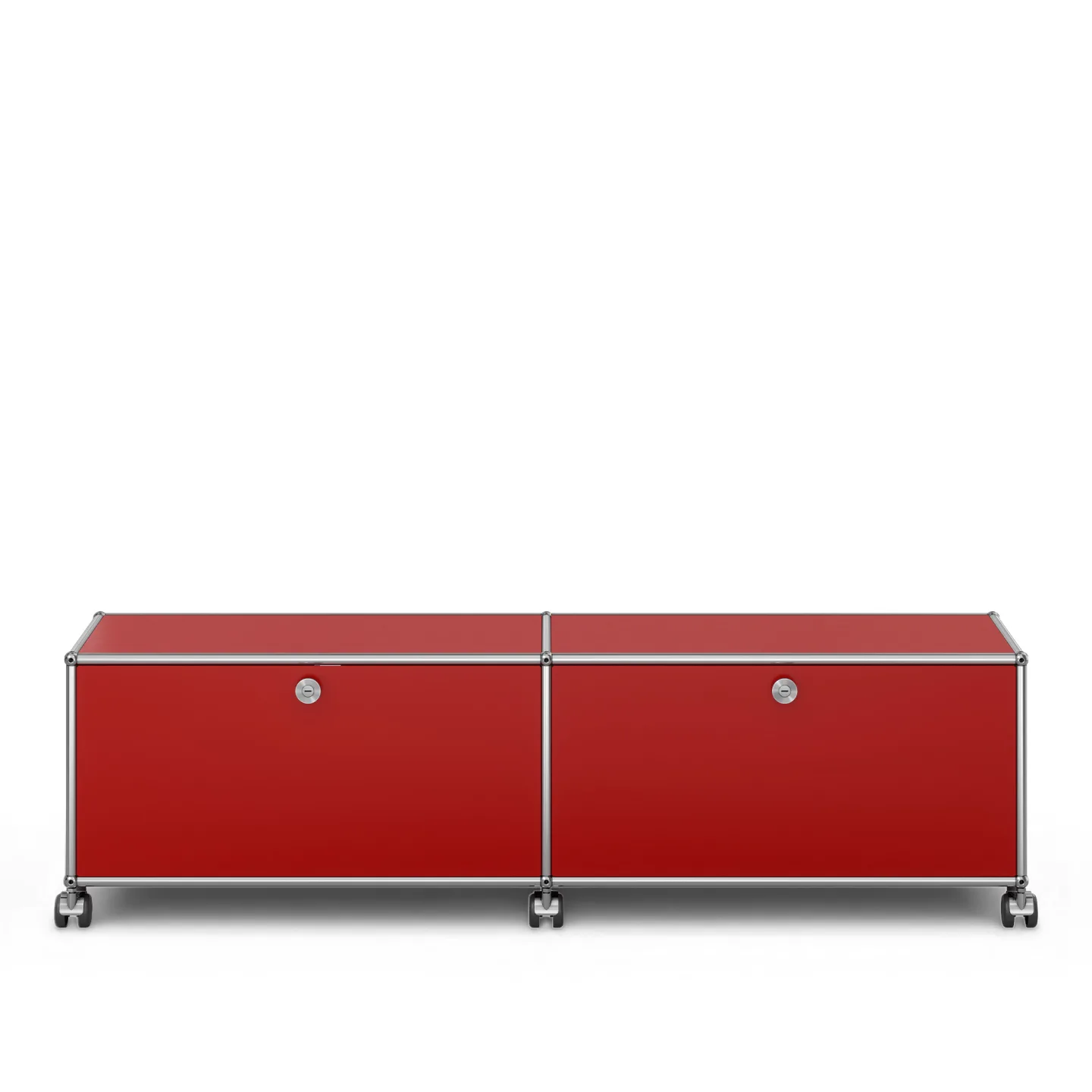 USM - USM Haller TV Furniture M61 USM Ruby Red - TV-bänkar - Fritz Haller & Paul Schärer - Röd - Metall