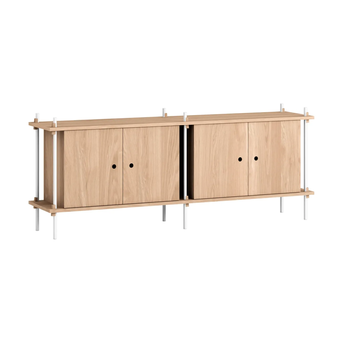 MOEBE Shelving System sideboard Ek-white, 163x65x35 cm, S.65.2.D