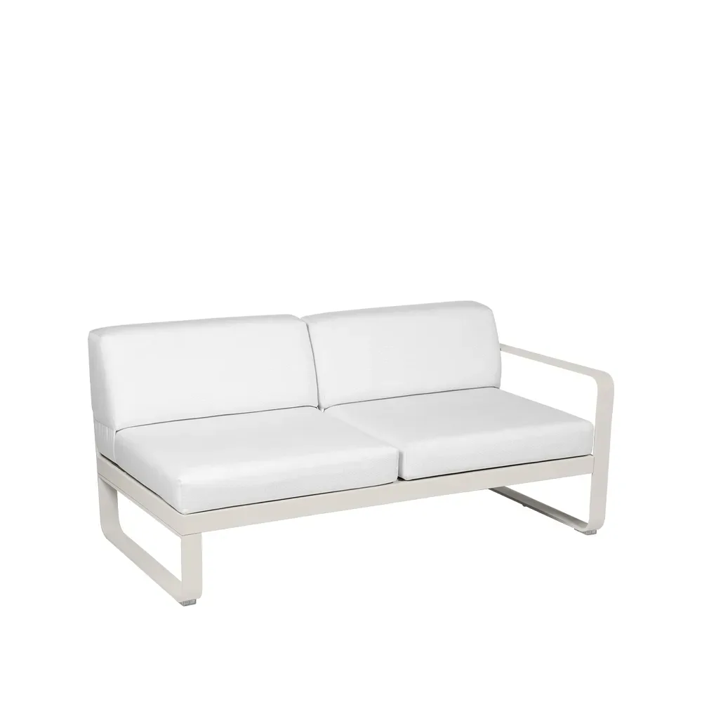 Fermob Bellevie Right modulsoffa 2-sits Clay grey (grå), off-white dyna