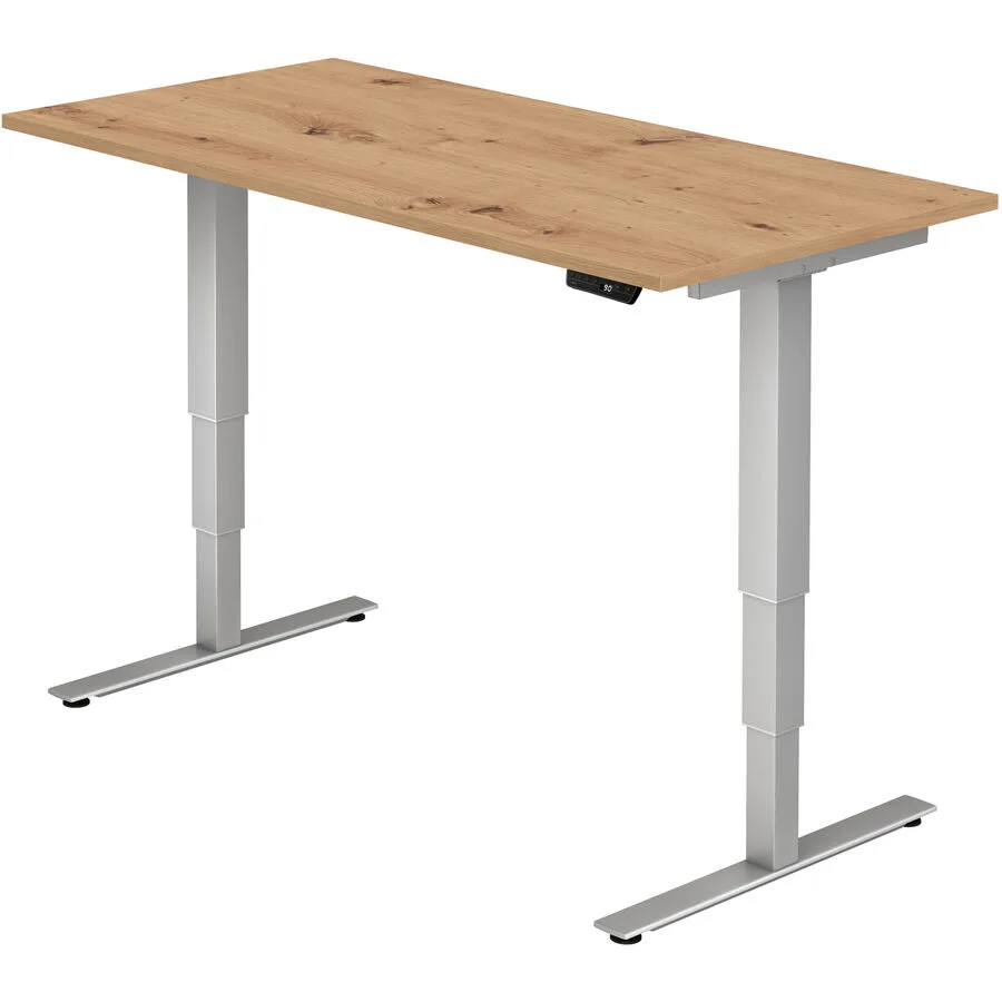 Schreibtisch Office Asteiche Holzwerkstoff Höhenverstellbar B 160 T 80 cm