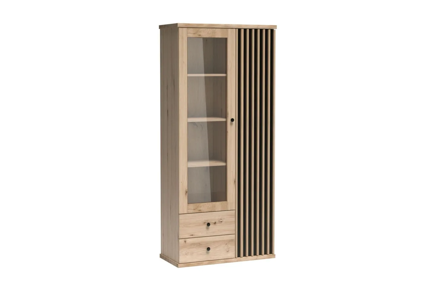Aldbrough Vitrinskåp 40,6 djup 86,4 cm bred 191 cm hög Trä Glas - Trä/Svart