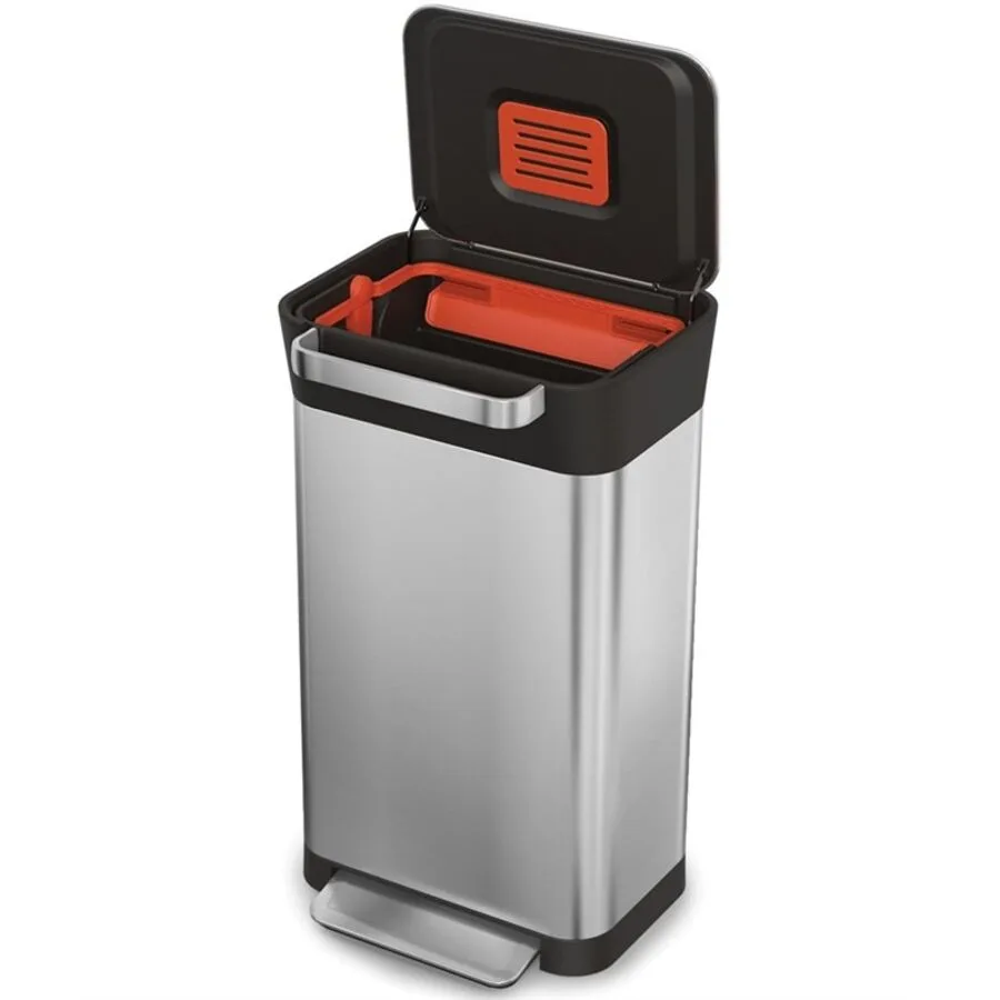 Recyclingstation Joseph Joseph Titan Edelstahl/Schwarz Edelstahl/Kunststoff 68 cm 30 l