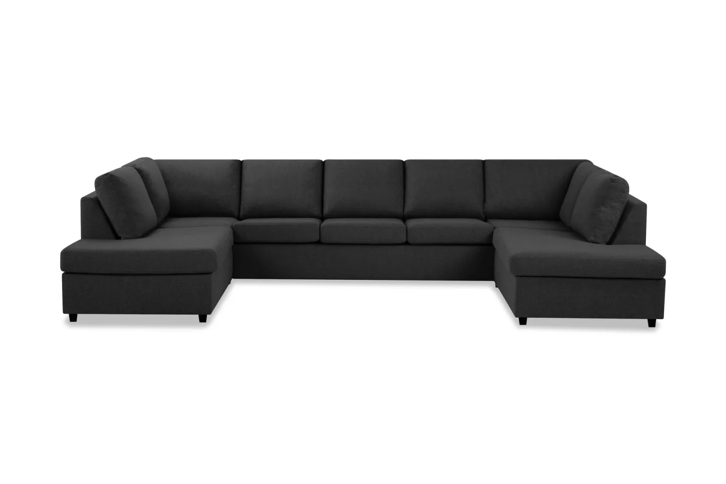 Crazy 5-sits U-formad Soffa med dubbelschäslong i Tyg - Antracit