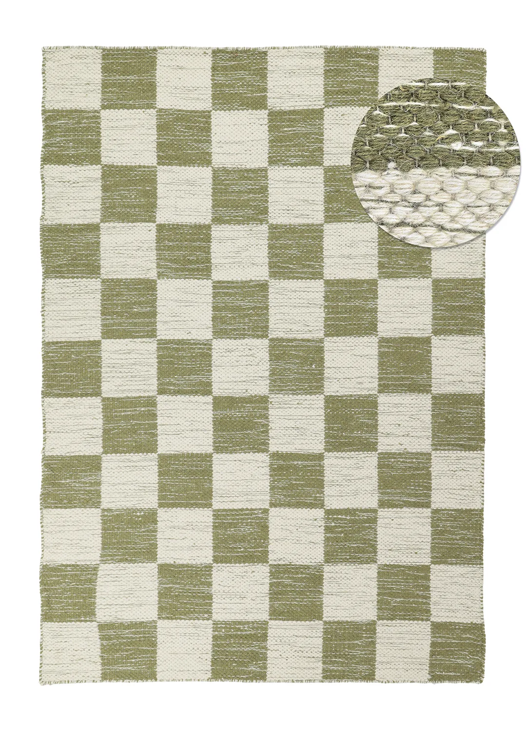 Ullteppe - Dundee (grønn/hvit) (Størrelse: 80 x 150 cm)