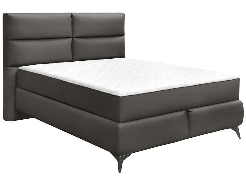 Boxspringbett EDEN dunkelgrau 160x200cm fest