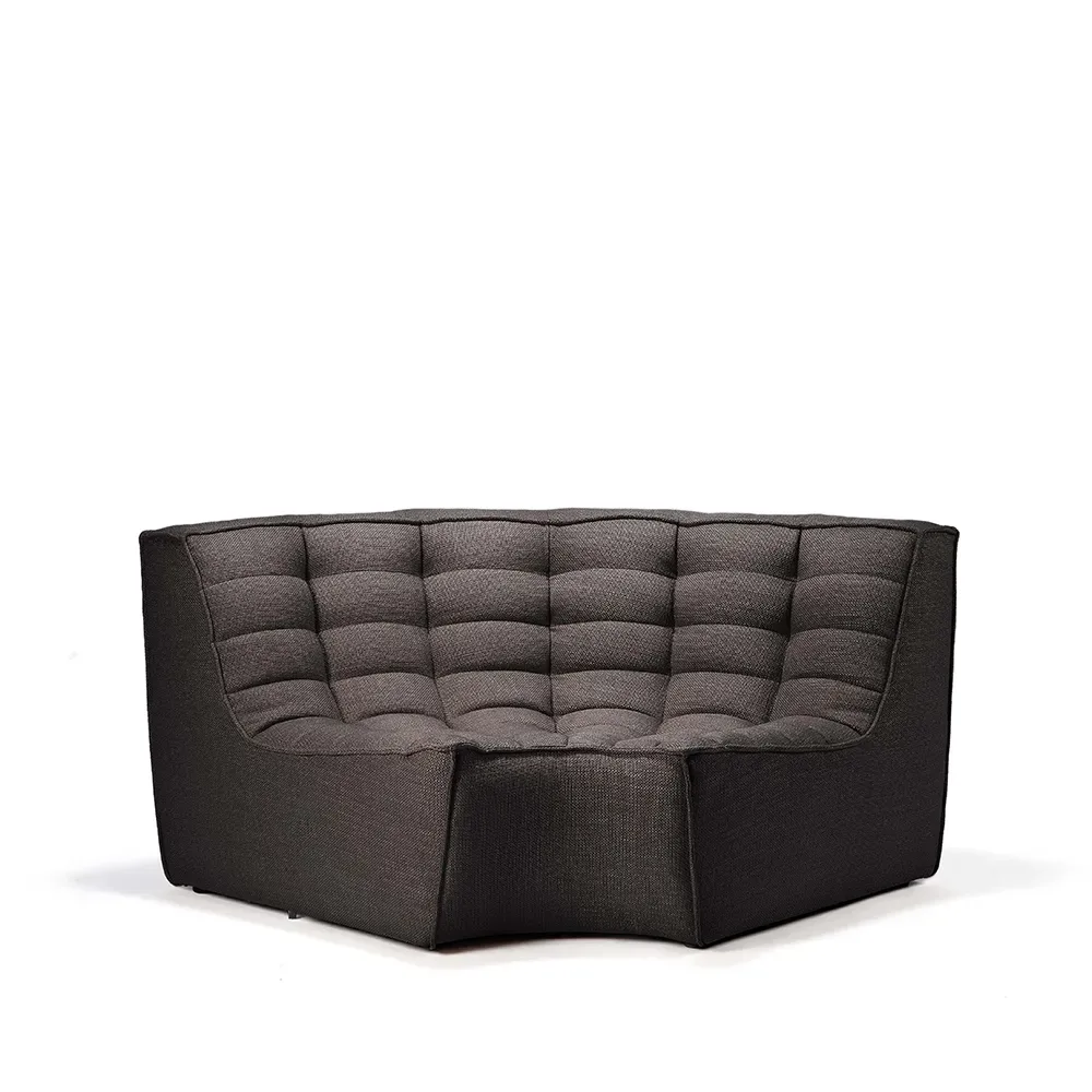 Ethnicraft N701 hörnmodul rundad 90° Tyg dark grey
