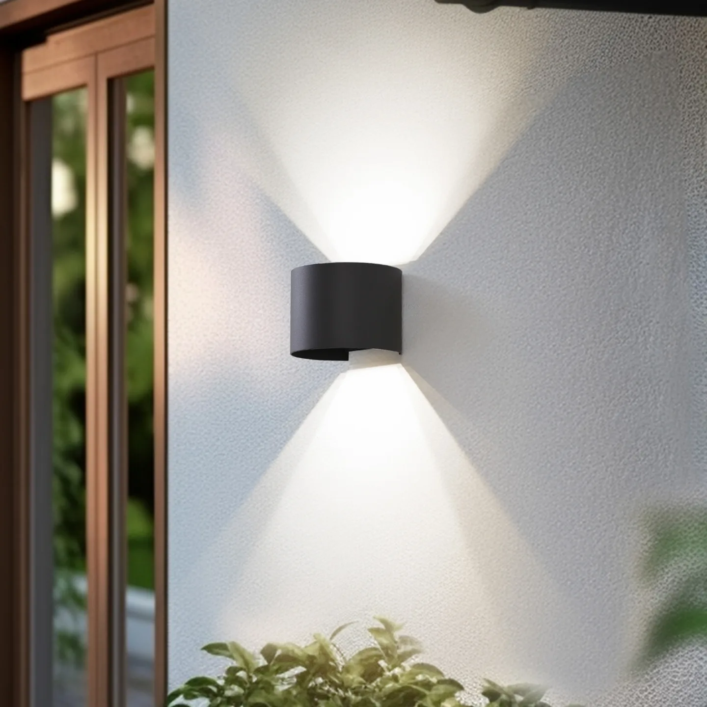 Dara Round LED-utendørs vegglampe, grå – Lindby - Balkong - Moderne - Aluminium - Plafond