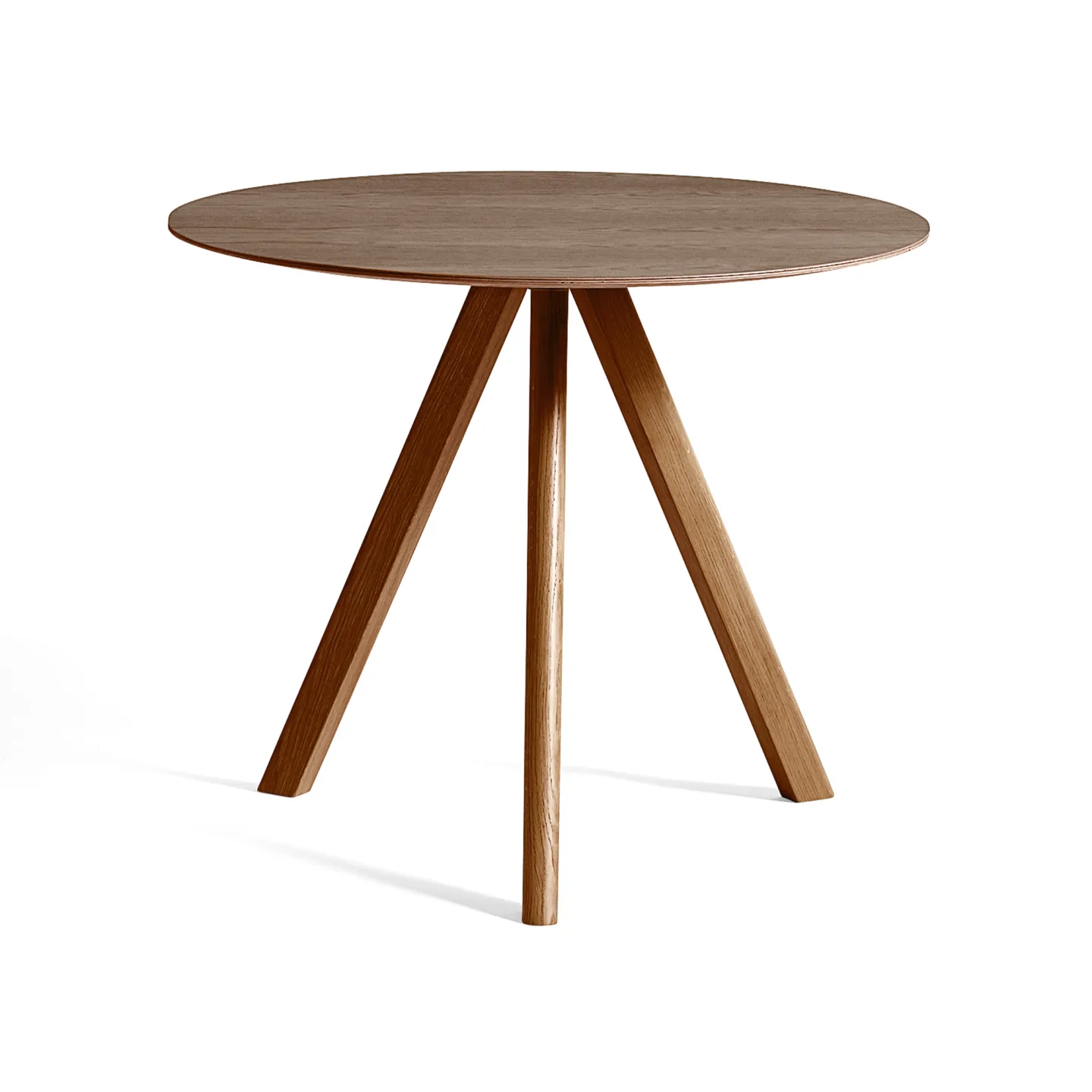 HAY - CPH20 2.0 Table Lacquered Walnut Frame Ø90 X H74 Lacquered Walnut Tabletop Dark Lacquered Edge - Matbord - Ronan & Erwan Bouroullec - Träfärgad - Trä