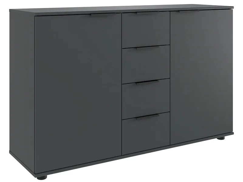 Kommode MIDNIGHT 2 Türen 4 Schubladen 41x130x83cm grafit melamin