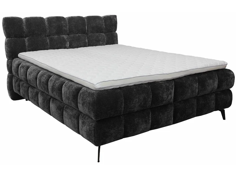 Boxspringbett BUBBLE grau anthrazit 160x200cm halbfest