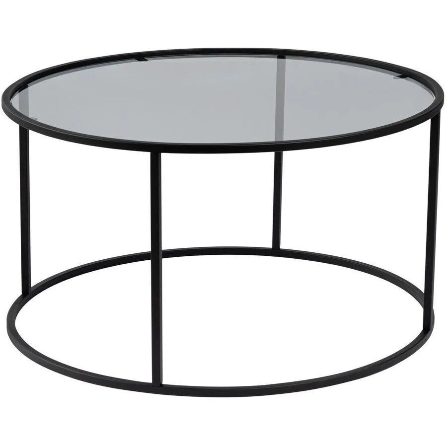 Salontisch Georis dunkelgrau/transparent Glas/Metall B 80 H 43 cm