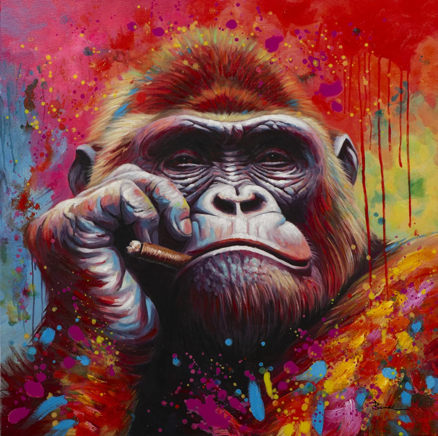 image LAND Gemälde Smoking Gorilla | Schubiger Möbel