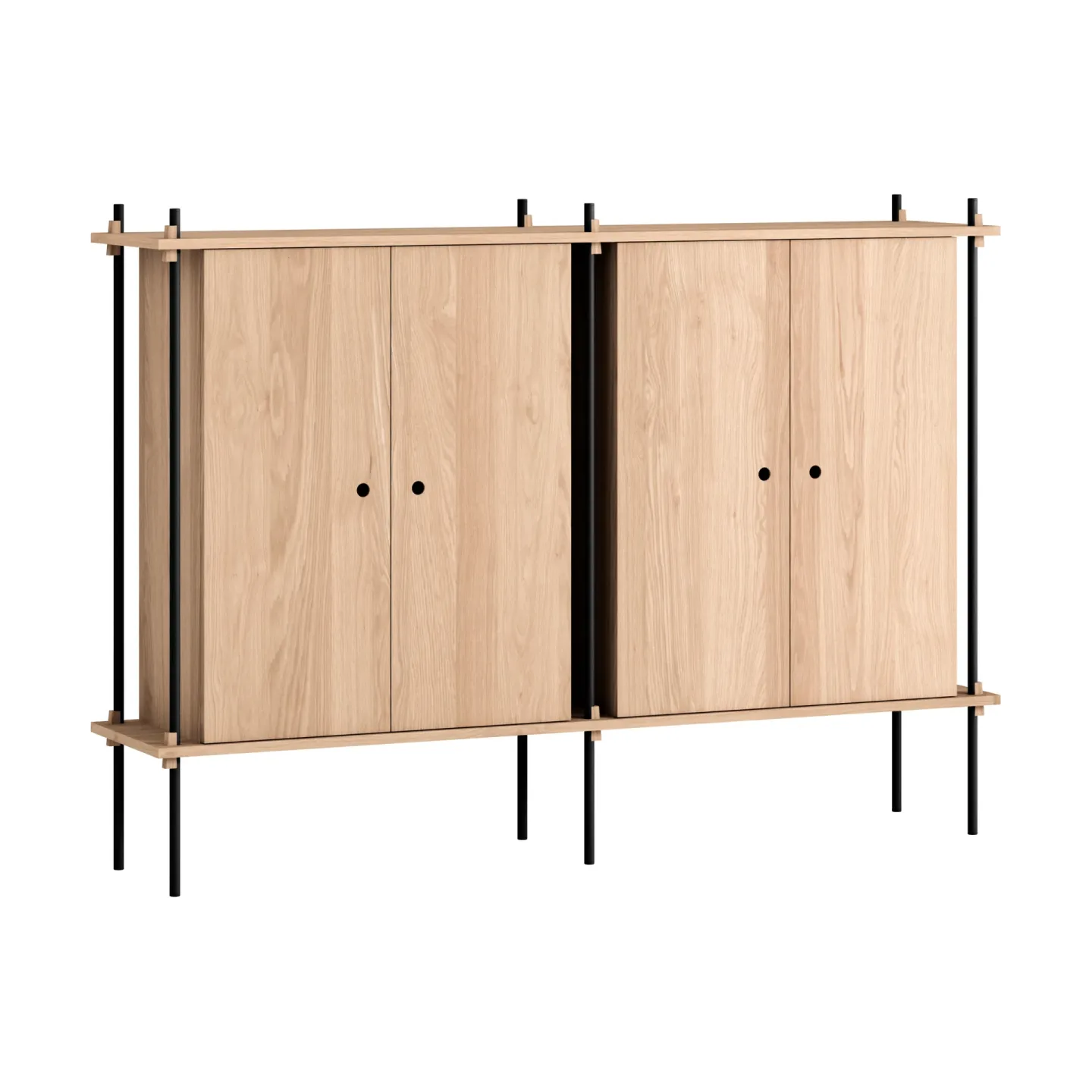 MOEBE Shelving System Cabinet skåp Ek-black, 163x115x35 cm, S.115.2.E