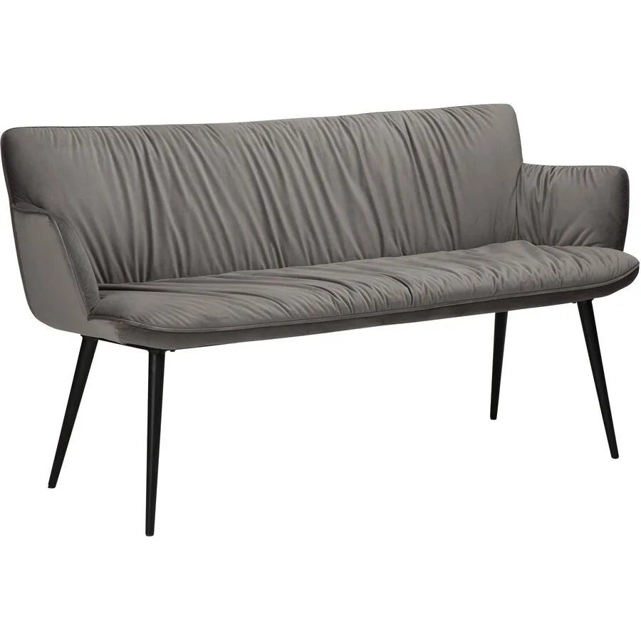 DAN-FORM Bank Join Grau/Schwarz Samt 152 cm 79 cm