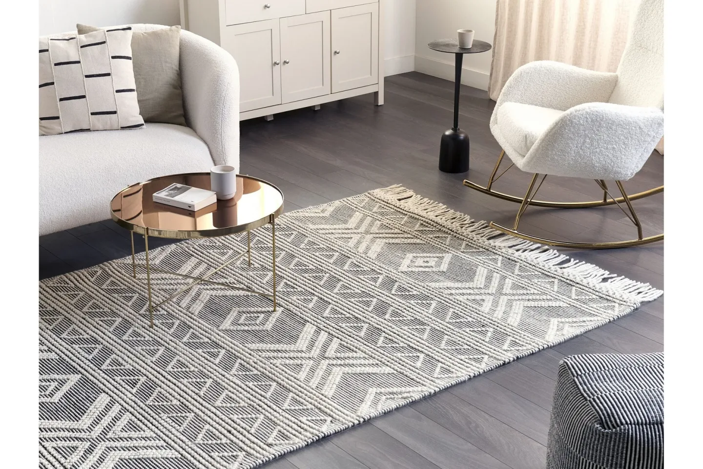 Pazar Ullmatta 160x230 cm - Svart/Vit
