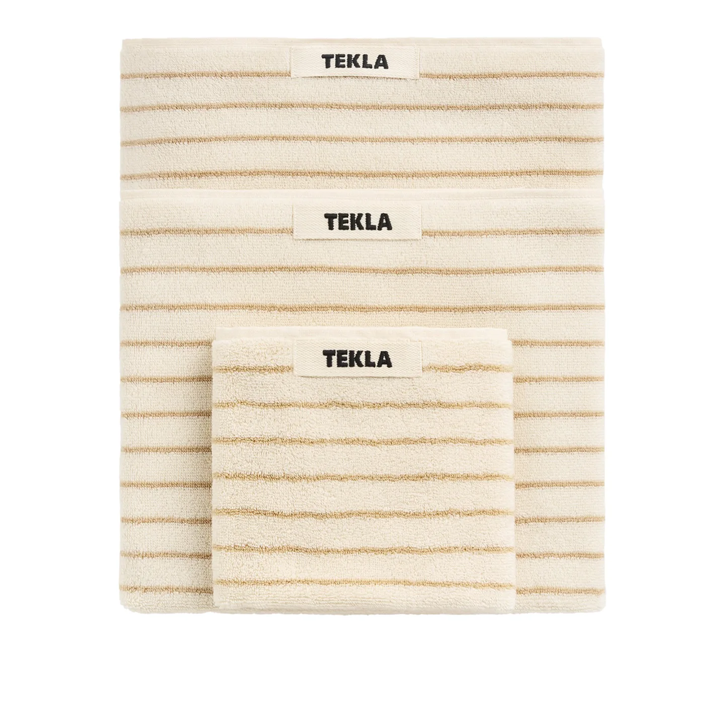 Tekla - Bath Sheet 100x150, Sienna Stripes - Handdukar och badlakan - Beige,Vit