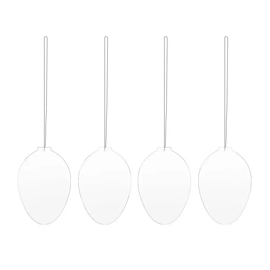 Cooee Design Easter Deco Ei Osterdekoration 4er Pack White