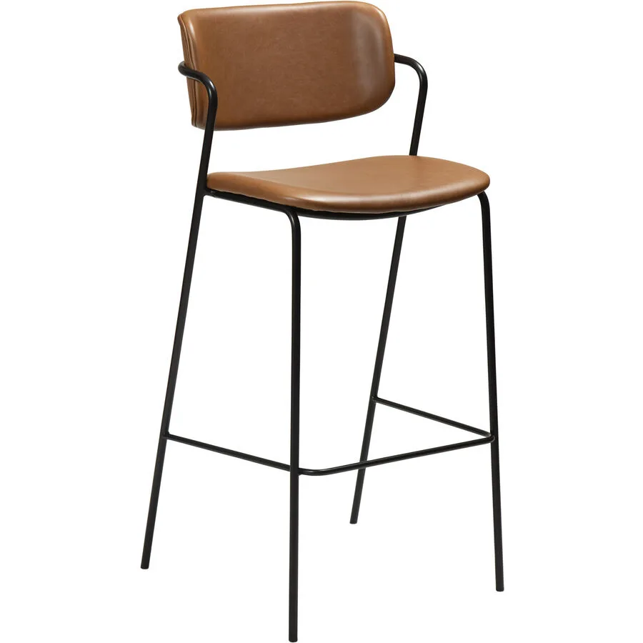 DAN-FORM Barhocker 2er-Set Zed hellbraun Kunstleder H 105 cm