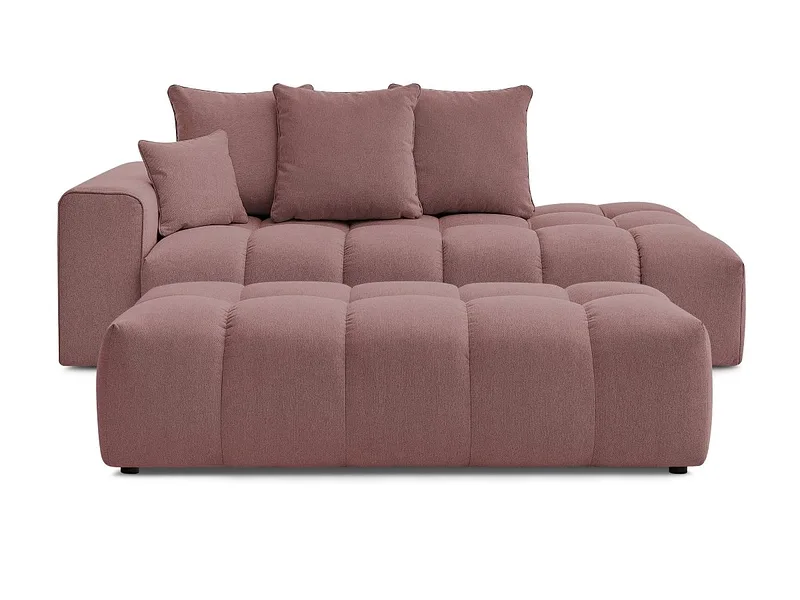 3er Sofa mit Hocker BOBOCHIC MONT-BLANC Stoff chiniert rosa