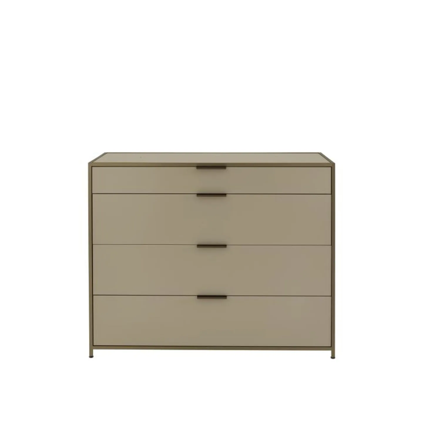 Ligne Roset - Dita Chest of Drawers, Perle Lacquer, 1 Upper Drawer Perle Lacquered - Byråer - Pagnon & Pelhaître - Grå - Metall