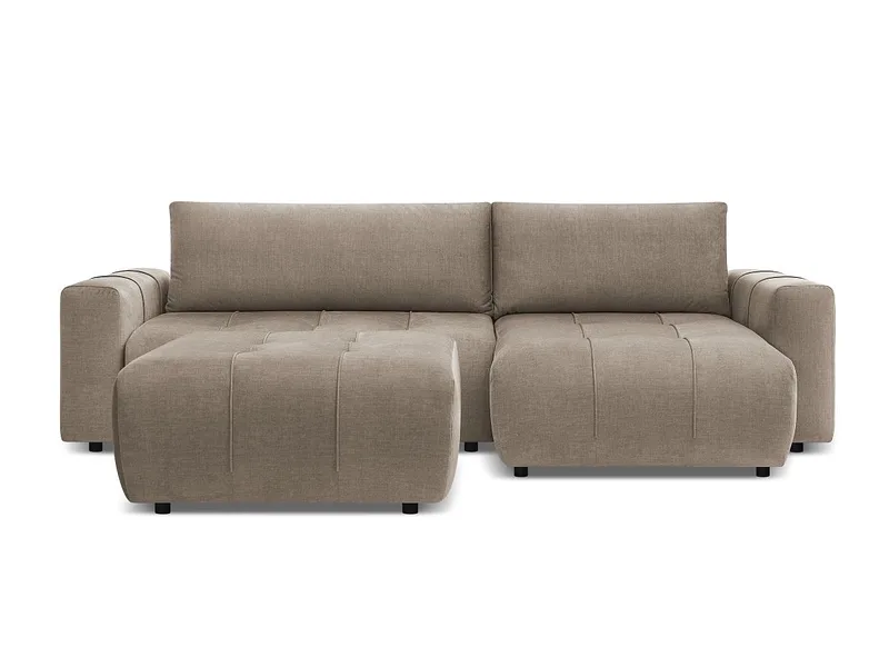 Ecksofa mit Hocker BOBOCHIC ARSENE Samt taupe