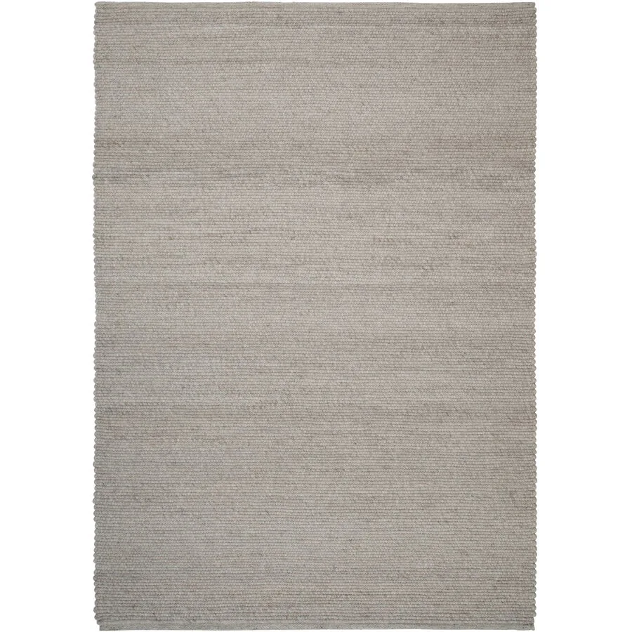 Teppich Agner hellgrau Einfarbig Wolle 200 x 300 cm