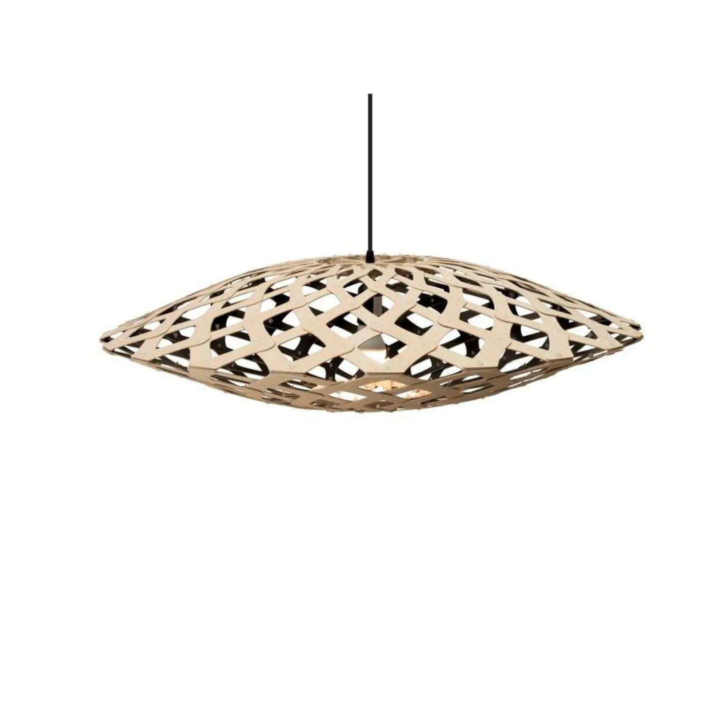 Flax Pendelleuchte Ø80 Schwarz 1 Seite - David Trubridge - Wohnzimmer - Bambus