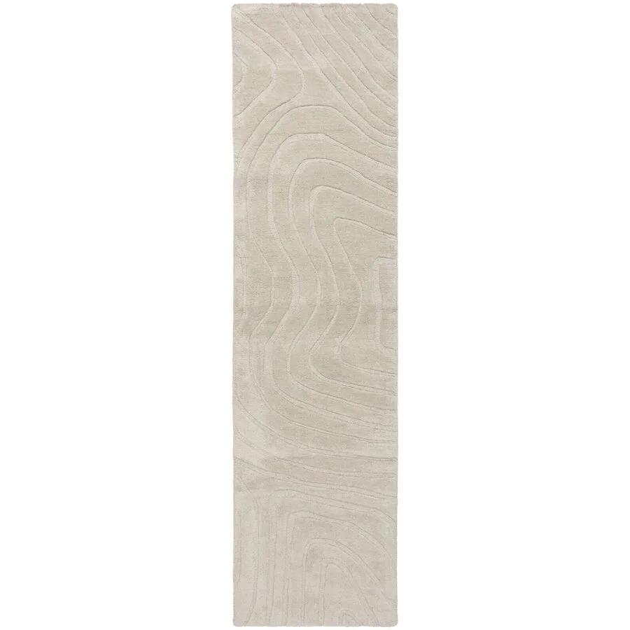 Teppich Hibachi Natural Welle, Düne Wolle 60 x 230 cm