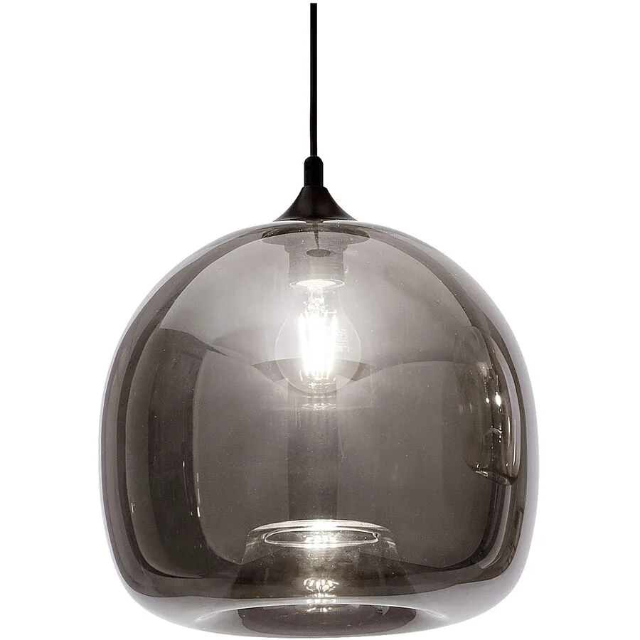 Giberti Luce Pendellampe Elisa XL Grau Glas 27 cm 14 cm