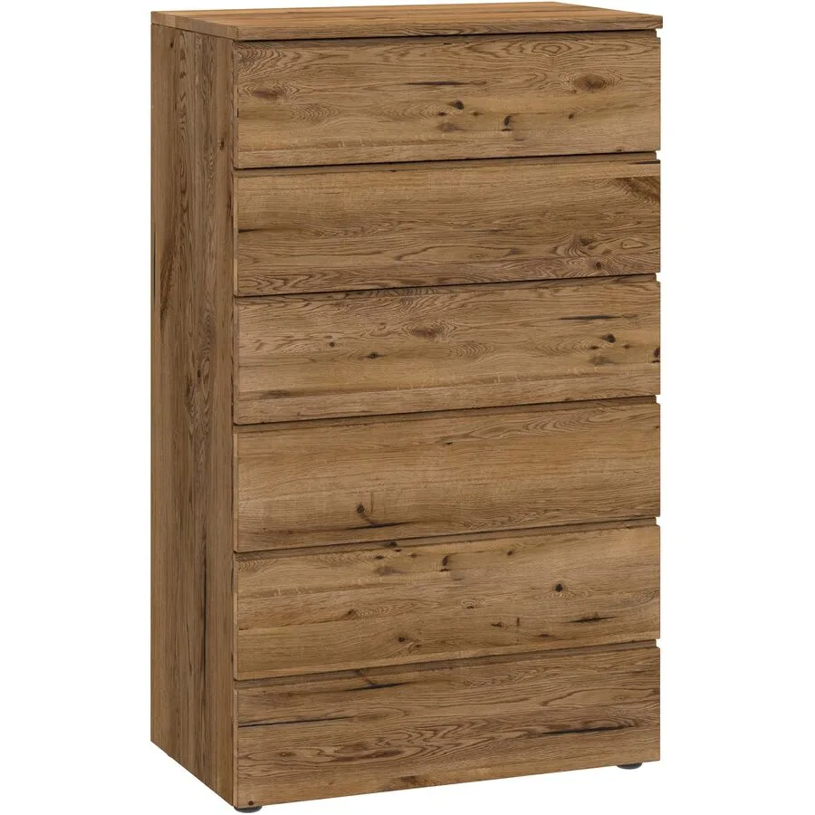 Kommode Holz Werk Natur Sumpfeiche Massivholz B 70 H 120 cm