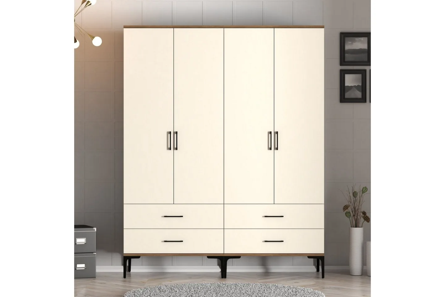 Kumsal Garderob 160 cm - Cream