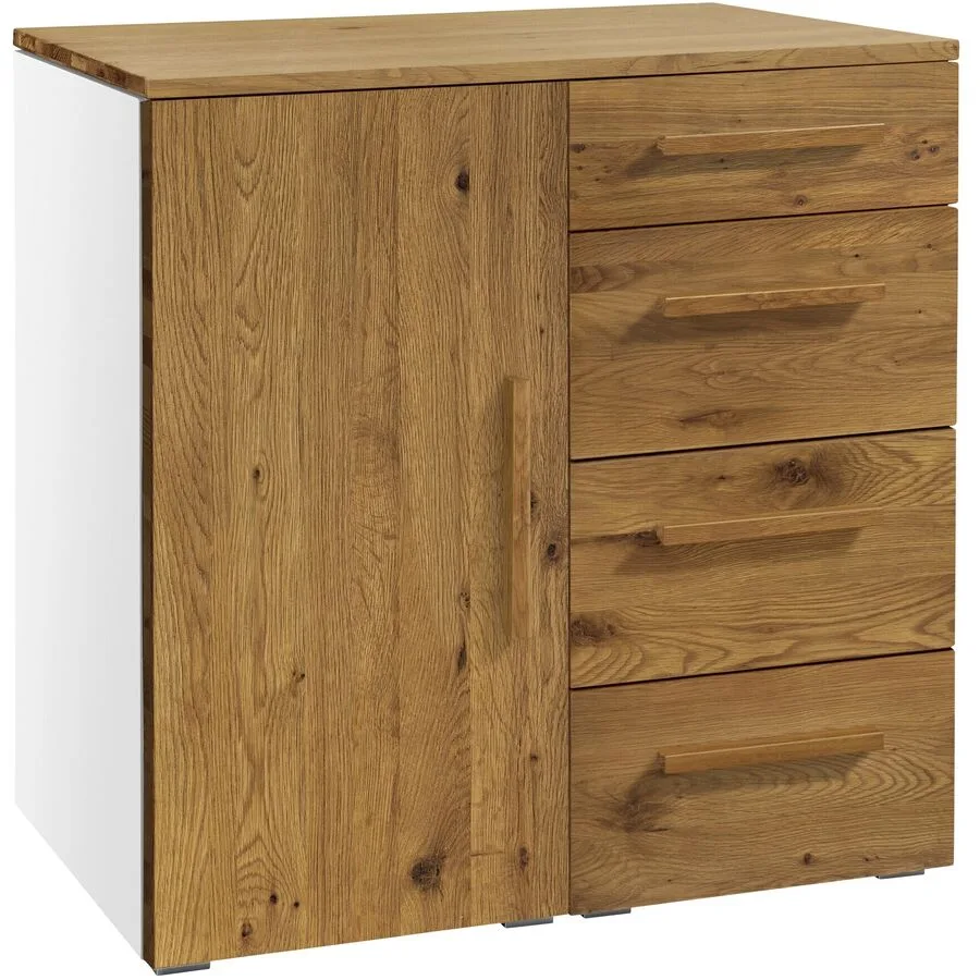 Hasena Kommode Jenni weiss/Wildeiche Holz/MDF B 90 H 86 cm