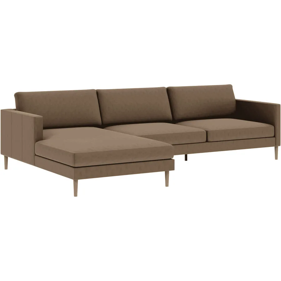 Ecksofa Domino Braun Stoff 286 cm 181 cm - Möbel Konfigurator: Traummöbel individuell zusammenstellen