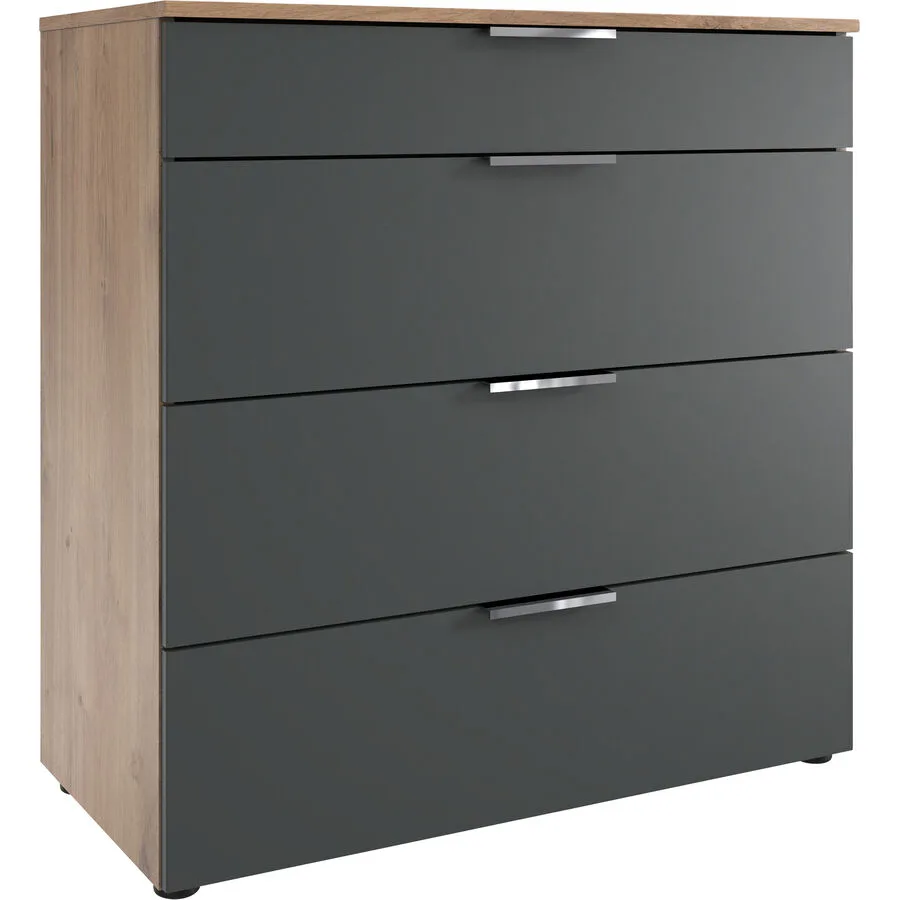 Kommode Sanko Plankeneiche/graphit Holzwerkstoff B 81 H 84 cm